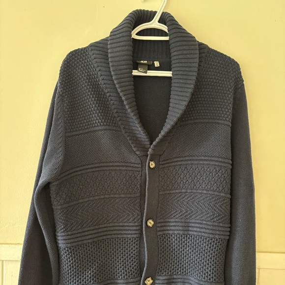 Mens dark blue H&M cardigan size Medium collegiate nautical eclectic grandpa - Picture 1 of 8